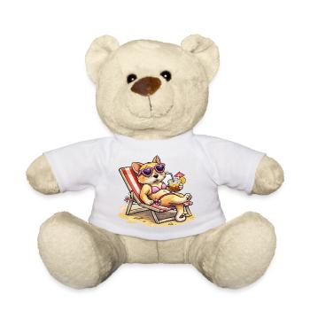 Katze mit Sonnenbrille - Teddy - Weiß - Vorne
