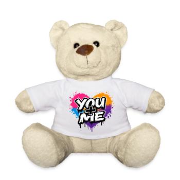 You + Me Streetart Schriftzug Bunt - Teddy - Weiß - Vorne