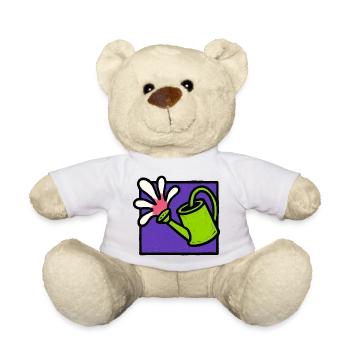 Nature Botanical Floral Watering Can - Teddy Bear - white - Front