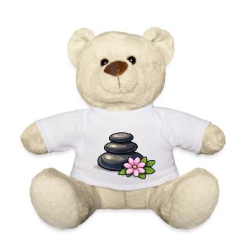 Pyramide en Pierre Zen avec Lotus - Nounours - blanc - Devant