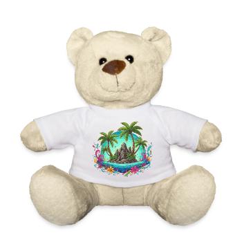Tropische Insel Oase Palmen Farben - Teddy - Weiß - Vorne