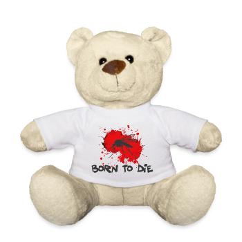 Born to Die – Mosquito Blood Splash Dark Humor - Teddy Bear - white - Front