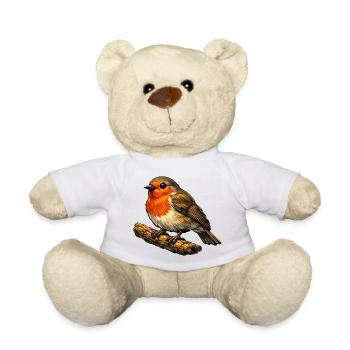 Robin über den Stamm-Cartoon - Teddy - Weiß - Vorne