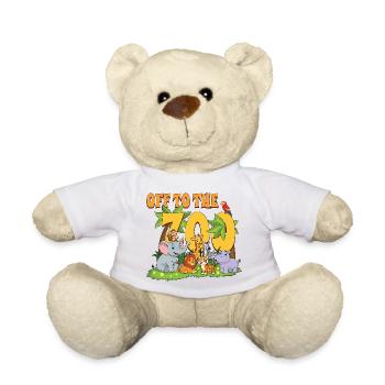 Off to The Zoo Animals Zoo Party Jungle Zoo - Teddy Bear - white - Front