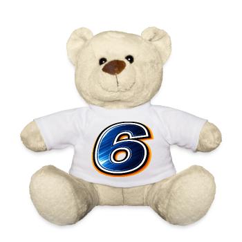 Nummer 6 Fußball Trikot Sportliches Design  - Teddy - Weiß - Vorne