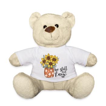 La foi chrétienne du tournesol prie Jésus - Nounours - blanc - Devant