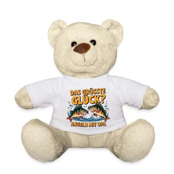 Das größte Glück? Angeln mit Opa - Teddy - Weiß - Vorne