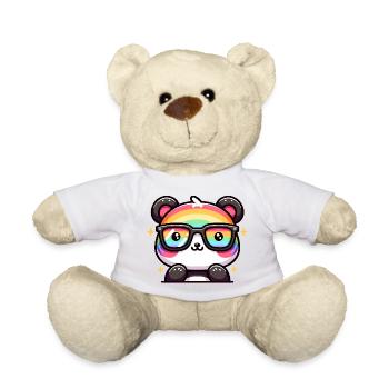 Regenbogen Panda mit Sonnenbrille - Teddy - Weiß - Vorne