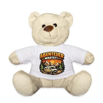 Abenteuer wartet Camper Vanlife Shirt - Teddy - Weiß - Vorne