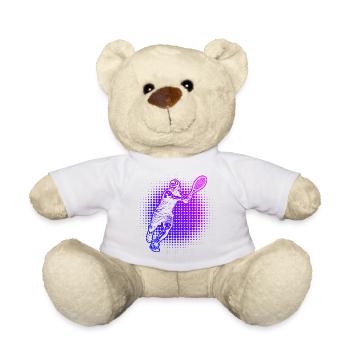 Geschenkidee für einen Tennis mit Tennis - Teddy - Weiß - Vorne