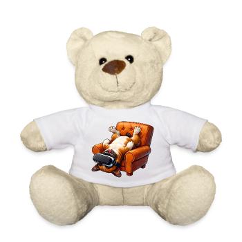 Gamer Hund mit VR Brille - Teddy - Weiß - Vorne