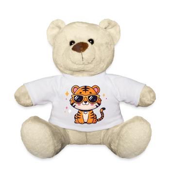 Kawaii chic tiger with sunglasses - Teddy Bear - white - Front