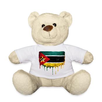 Mozambique Flaggen-Gemälde Tropfen - Teddy - Weiß - Vorne