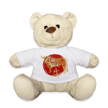 Horoscope zodiacal chinois bœuf - Nounours - blanc - Devant