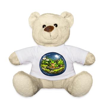 Frosch im Glasterrarium - Teddy - Weiß - Vorne