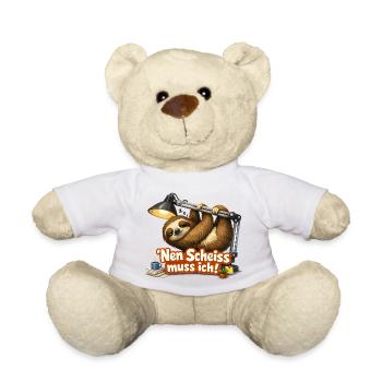 nen Scheiss muss ich frecher Spruch - Teddy - Weiß - Vorne