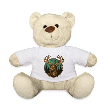 Hirsch im Wald Emblem - Teddy - Weiß - Vorne