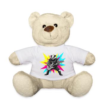 Heavy Metal Rocker Dachs Gitarre Rock Musik - Teddy - Weiß - Vorne