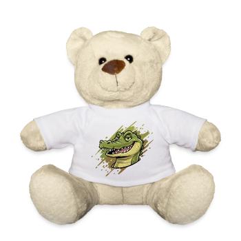 Tête de graffiti d’alligator - Nounours - blanc - Devant