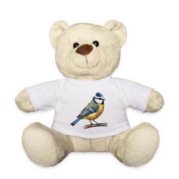 Blau auf dem Ast - Teddy - Weiß - Vorne
