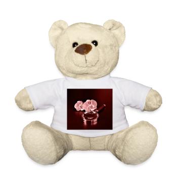 Orchideenblüten und Lupe - Teddy - Weiß - Vorne