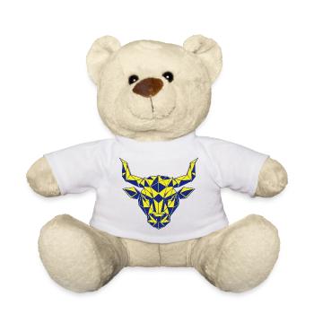 Geometric Bull Head Yellow-Navy - Teddy Bear - white - Front