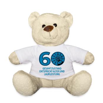 HU Mai 2026 - 60 Jahre - Geburtstag Geschenk - Teddy - Weiß - Vorne