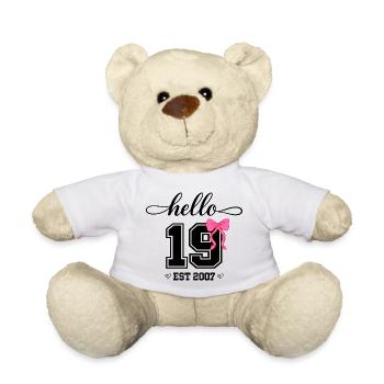 Bonjour 19 Est 2007 Designer pour l’anniversaire des femmes - Nounours - blanc - Devant