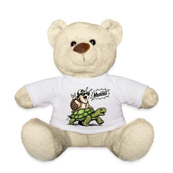 Schnelle Schnecke auf Schildkröte - Teddy - Weiß - Vorne