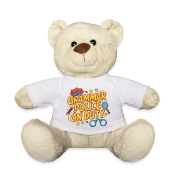 ESL Teacher Grammar Police On Duty EFL Teacher - Teddy Bear - white - Front
