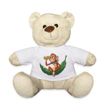 Adventure monkey with telescope - Teddy Bear - white - Front