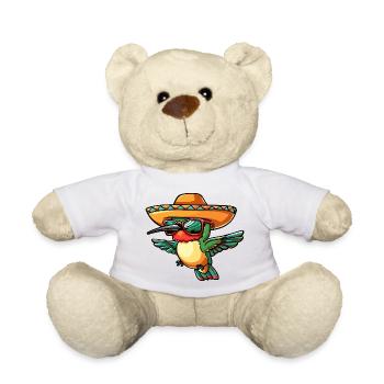 Kolibri Vogel Lustig Sombrero - Teddy - Weiß - Vorne