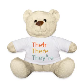 Pronomen-Trio Typografisches Rätsel - Teddy - Weiß - Vorne