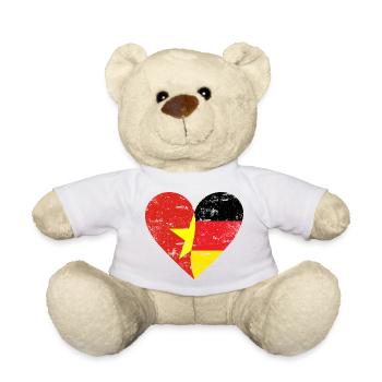 Vietnam, Allemagne, cœur utilisé - Nounours - blanc - Devant