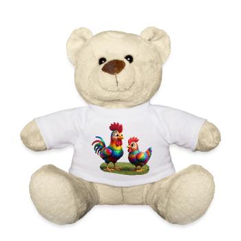 Coq avec poule - Nounours - blanc - Devant