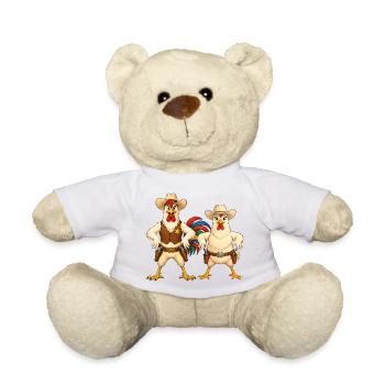 Hahn und Huhn in Wild West - Teddy - Weiß - Vorne