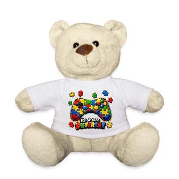 Autism Gamer Video Game Controller - Teddy Bear - white - Front