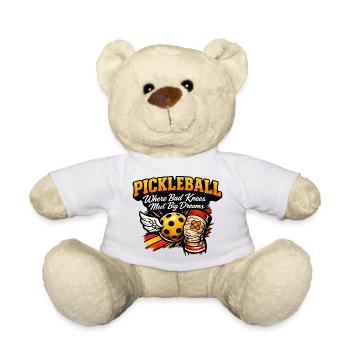 Grands rêves au pickleball, puissance des genoux - Nounours - blanc - Devant