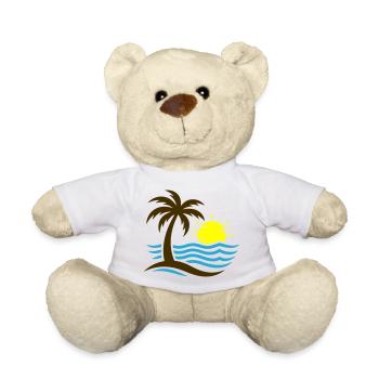 Mer de la plage de Palm Tree - Nounours - blanc - Devant