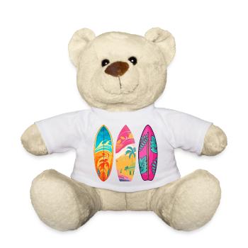 Surf Tropic Buntes Triptychon - Teddy - Weiß - Vorne