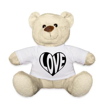 Love Herz, Liebe Herzmotiv  - Teddy - Weiß - Vorne