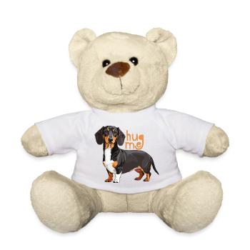 Teckel câlin avec une police de câlins - Nounours - blanc - Devant