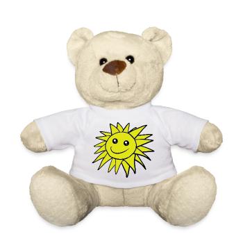 Soleil, sourire, visage, soleils, soleils - Nounours - blanc - Devant
