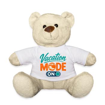 Mode vacances ACTIVÉ Mode vacances activé – Ambiance estivale - Nounours - blanc - Devant