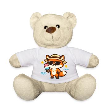 Sommerfuchs mit Hut und Eis - Teddy Bear - white - Front