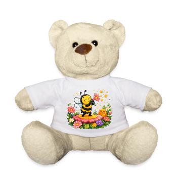 Biene Honig Imker Honigwabe Blumen Wiese Insekt - Teddy - Weiß - Vorne