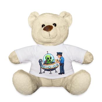 Außerirdischer im UFO-Bürokratie-Szene - Teddy - Weiß - Vorne