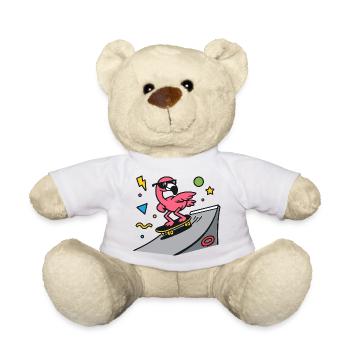 Flamingo Skater auf Rampenboard - Teddy - Weiß - Vorne