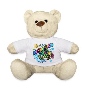 Rainbow Chama Surfboard - Teddy Bear - white - Front