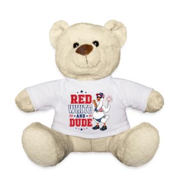 Oie Américaine 4 Juillet | Humour Red White And Du - Nounours - blanc - Devant